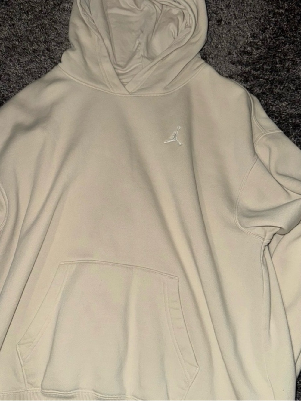 Jordan Men's Cream Pullover Hoodie with Subtle Jumpman Logo